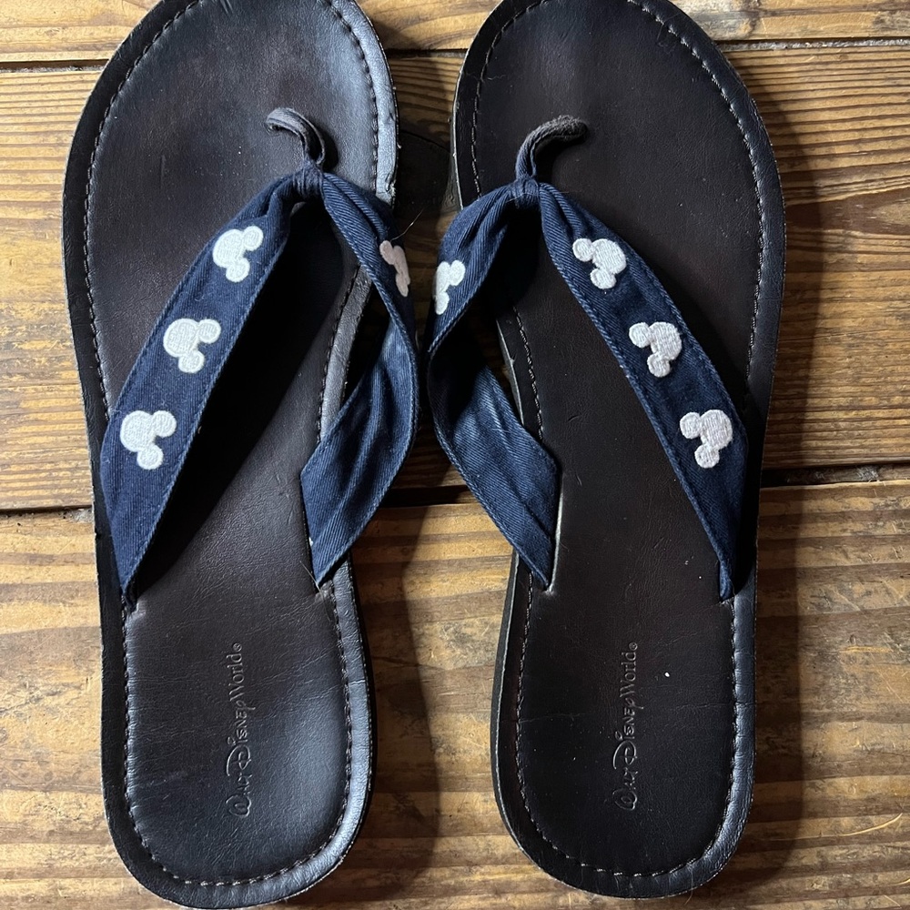 Vintage Disney Flip Flops with Mickey Accents